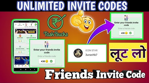 #TASKBUCKS APP FRIENDS INVITE CODES || UNLIMITED CODE || taskbucks referal code #TASKBUCKS #PESA