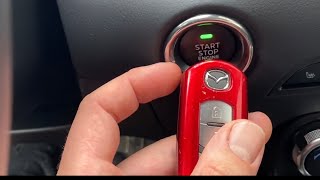 Force-starting a car (keyless go) when the key battery is dead: Mazda CX-5 instructions