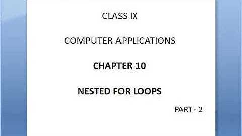 Class IXSubject : Computer Applications Chapter:10 Nested for loops (part 2👆) Teacher: Roselin