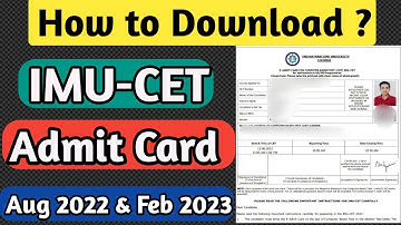 How to Download Admit Card of IMUCET Aug 2022 and Feb 2023