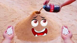 Volcano Eruption! Big Coca Cola vs Mentos Underground! If Objects Were Doodles! Doodles Life