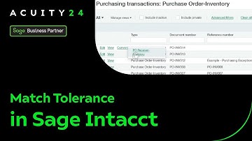 Match Tolerance in Sage Intacct