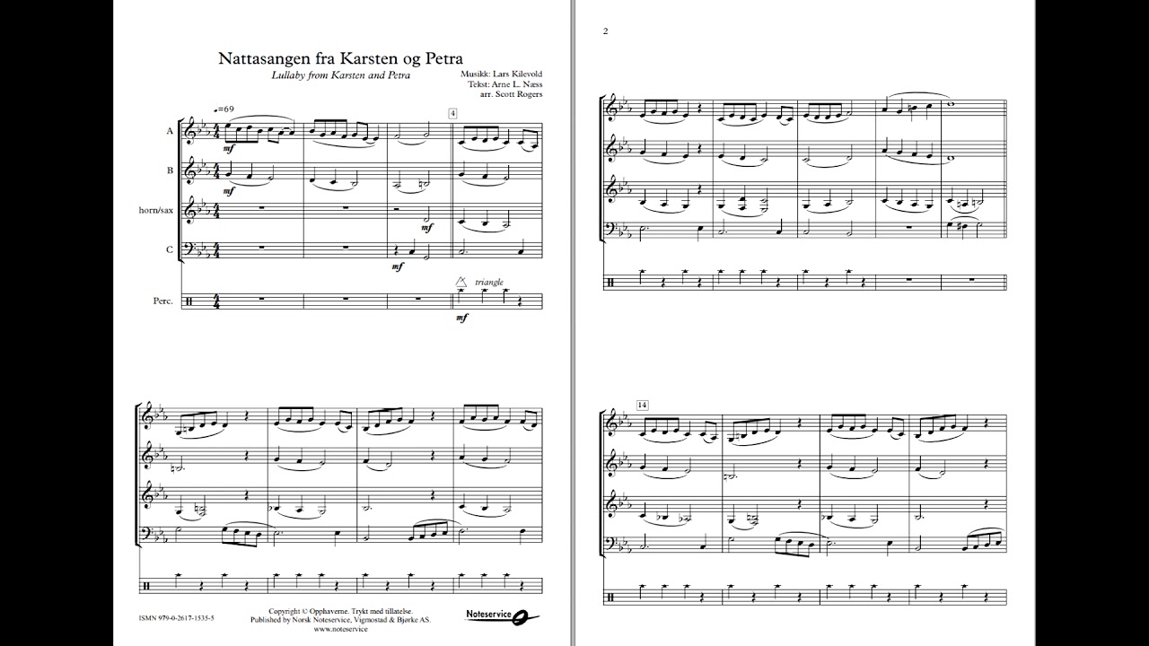 Nattasangen fra Karsten og Petra - DEBUT, Grade 1,5 arr: Rogers - YouTube