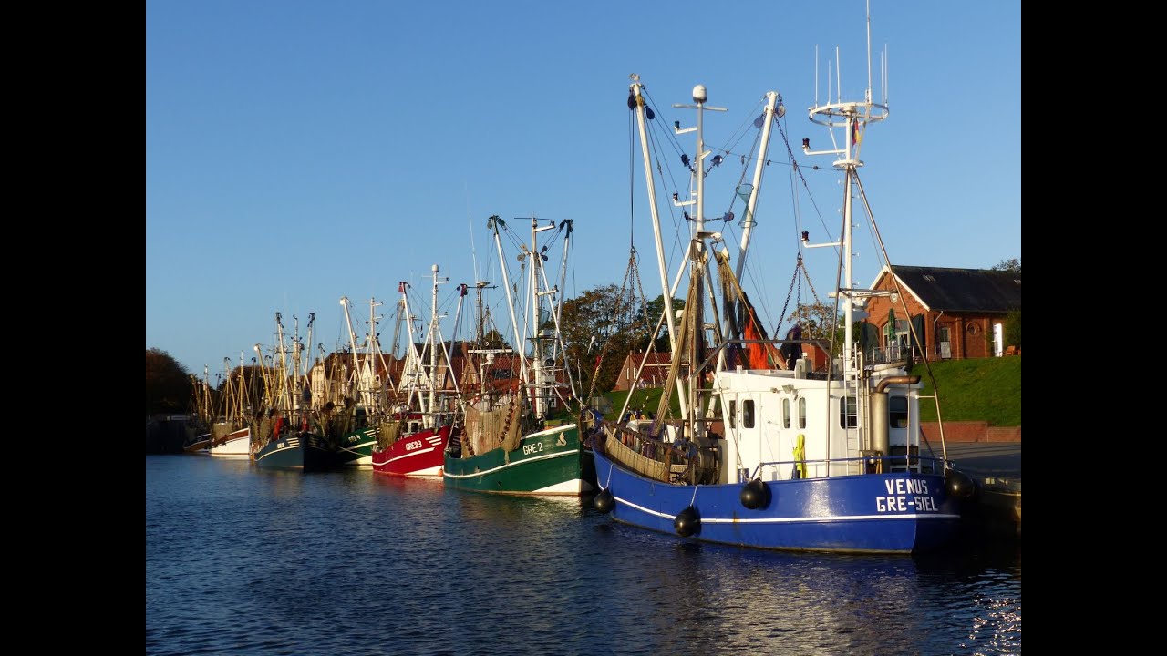 17 Krabbenkutter im Greetsieler Hafen