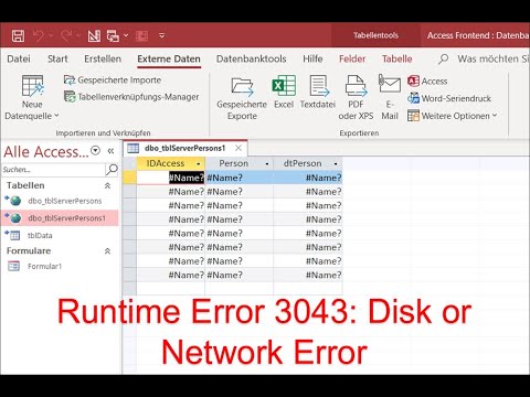 Solved: Access Error 3043: Disk or Network Error, File Format Corrupted Runtime  MySQL Database