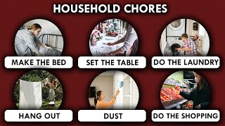 Household Chores Vocabulary | Learn English with Visuals & Examples