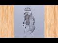 How to draw a girl with saree step by step|girl drawing for beginners|girl drawing easy|drawing 
