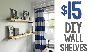 Built my son some new shelves for only $15 a piece!