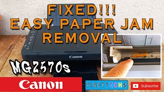 CANON MG2570S EASY PAPER JAM REMOVAL | SOLVED! ENGLISH SUBTITLE