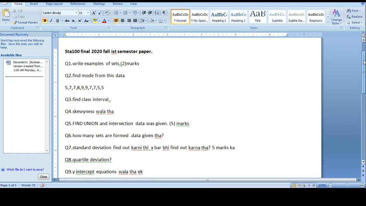 STA100 FINAL PAST PAPER  9 MOST IMPORTANT QUESTIONS