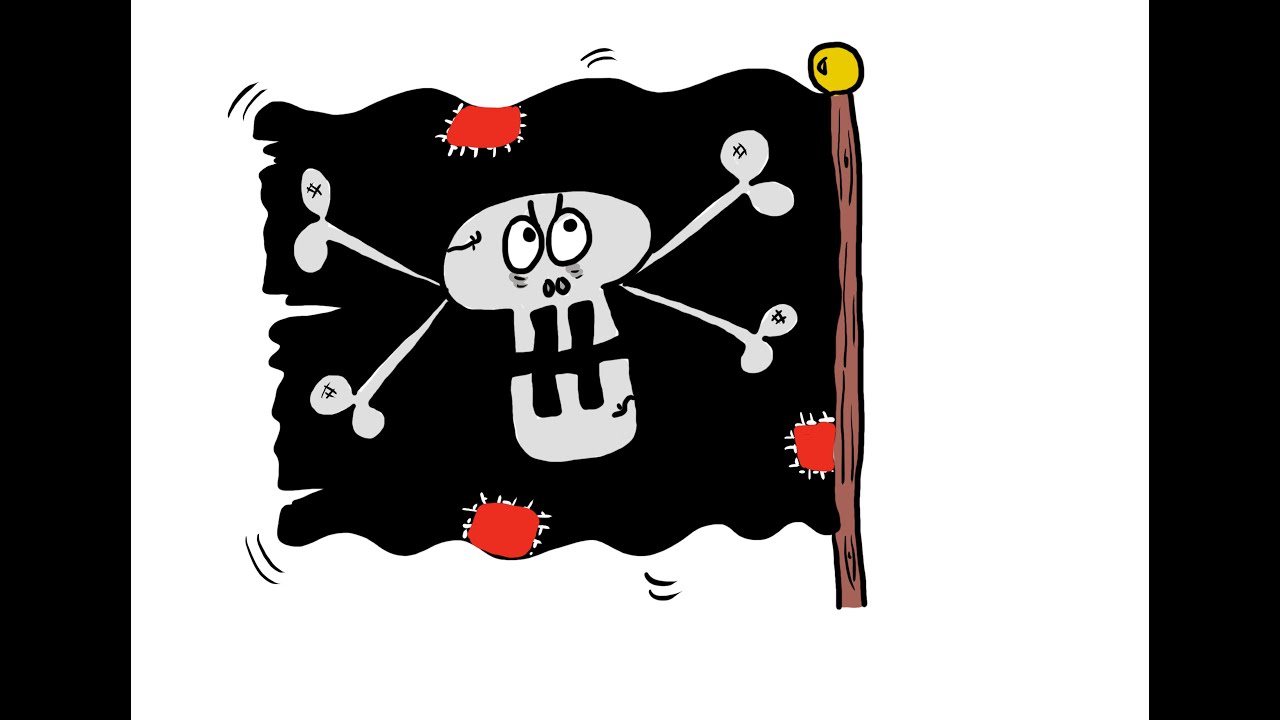 🏴‍☠️How to draw a Cartoon Pirate Flag🏴‍☠️ 
