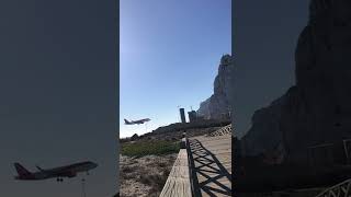 EasyJet A320 landing at Rock of Gibraltar