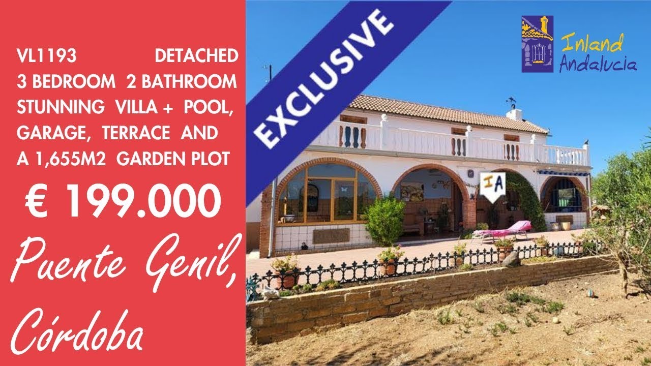 Detached, Villa with a Pool, 1,655m2 Garden Plot Property for sale in Spain inland Andalucia VL1193