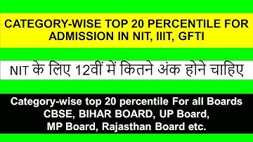 JEE MAIN 2020: Top 20 percentile for admission in NIT, NIT के लिए 12वीं में कितने अंक होने चाहिए