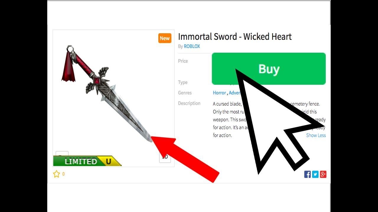 New Immortal Sword Wicked Heart Roblox Labor Day Sale Youtube - roblox ugc sword