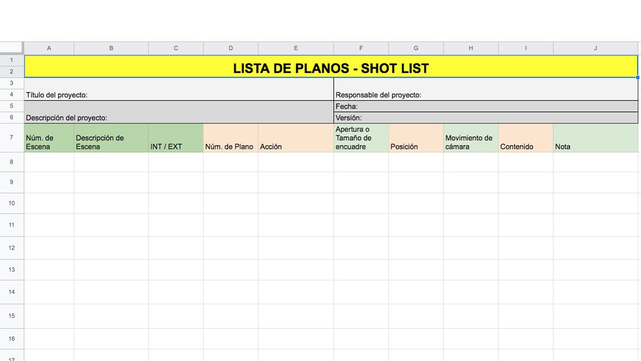 Lista de Planos Tutorial