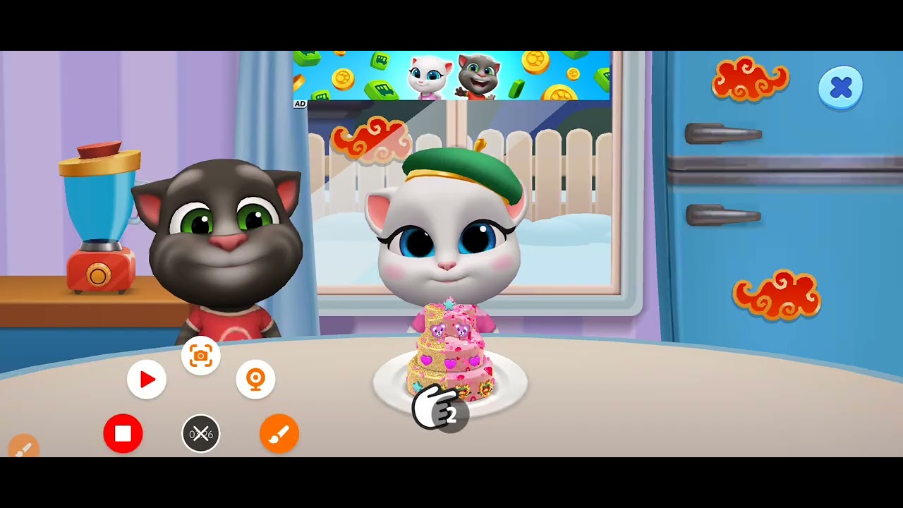 Talking Tom amigos 1 a Ângela quer arrumar a casa mas não o tom não deixa 🧹🧽🧼