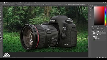 photoshop composition tutorial - camera and forest