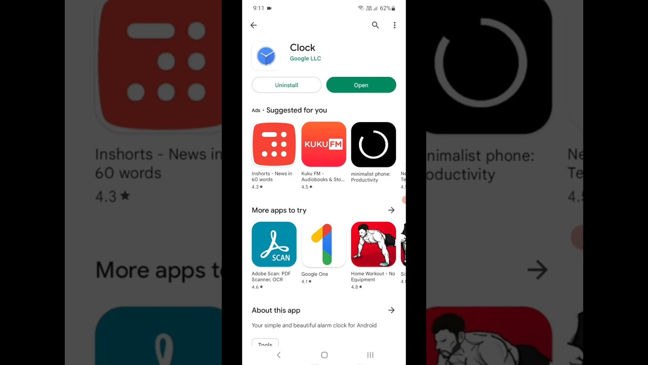 Clock App Install in Google Play Store | Clock App Download on Android Mobile