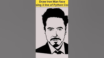 Draw Iron Man face using 3 line python code #python #shorts