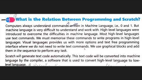 Punjab Text book( Computer Science) class 8 chapter 6 (Relation between programming & scratch)