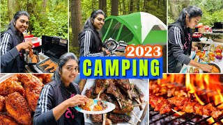 🏕️ Parent's 1st Time Forest Camping | Forest Family Camping | Cooking, Games & Fun  | USA Tamil VLOG