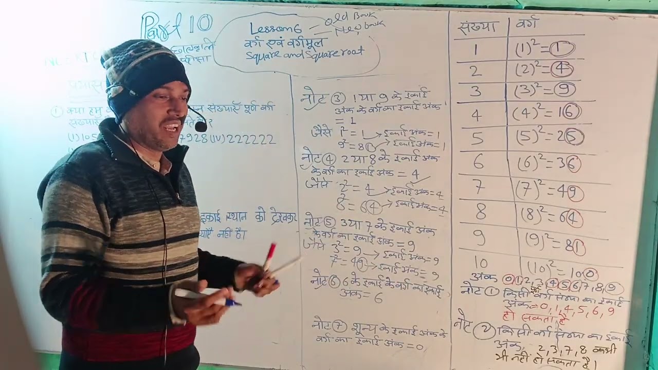 NCERT/ NMMS EXAM CLASS 8 MATH PART 10 Lesson 6 वर्ग और वर्गमूल(Square and Square root)