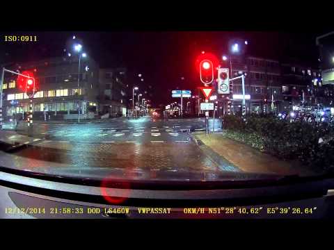 Test DOD LS460W GPS Dashcam evening rain (2014)