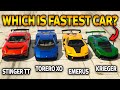 GTA 5 Online: ITALI GTO STINGER TT VS TORERO XO VS KRIEGER VS EMERUS (WHICH IS FASTEST?)