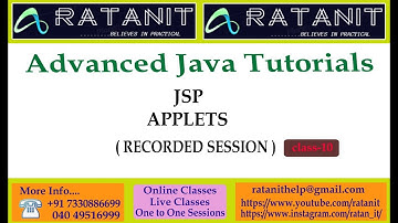 Advanced java Tutorials || JSP APPLETS || by Mr.Ratan || class-10