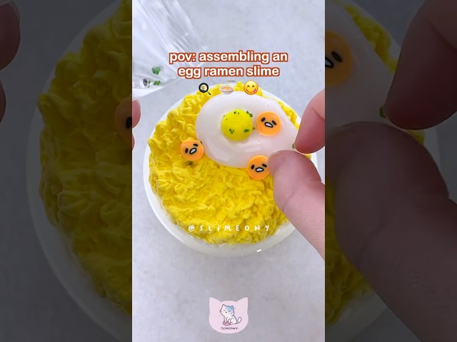 egg ramen assembly slime asmr 🍜🍃🐣 satisfying diy clay