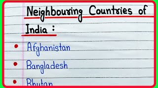 Neighbouring countries of India names | Names of Neighbouring countries of India