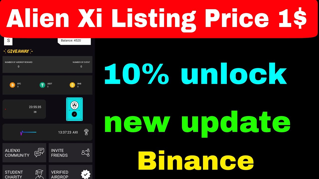 Alien Xi Listing And Withdraw Unlock Update.