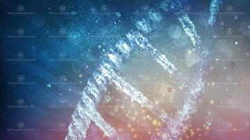 Broken DNA strand close-up in abstract space.