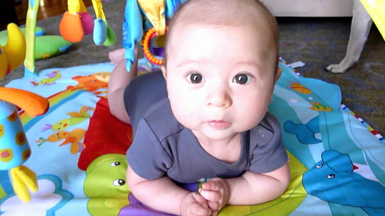 Beautiful 3 month old baby boy rolling over!! YouTube