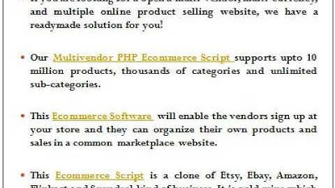 Ecommerce Script, PHP Ecommerce Script, Ecommerce Software