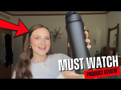Coolflask MegaSip Stainless Steel Water Bottles 40 oz with Straw,