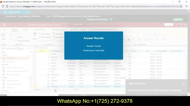 Access Module 1 SAM Exam | SAM Cengage MindTap