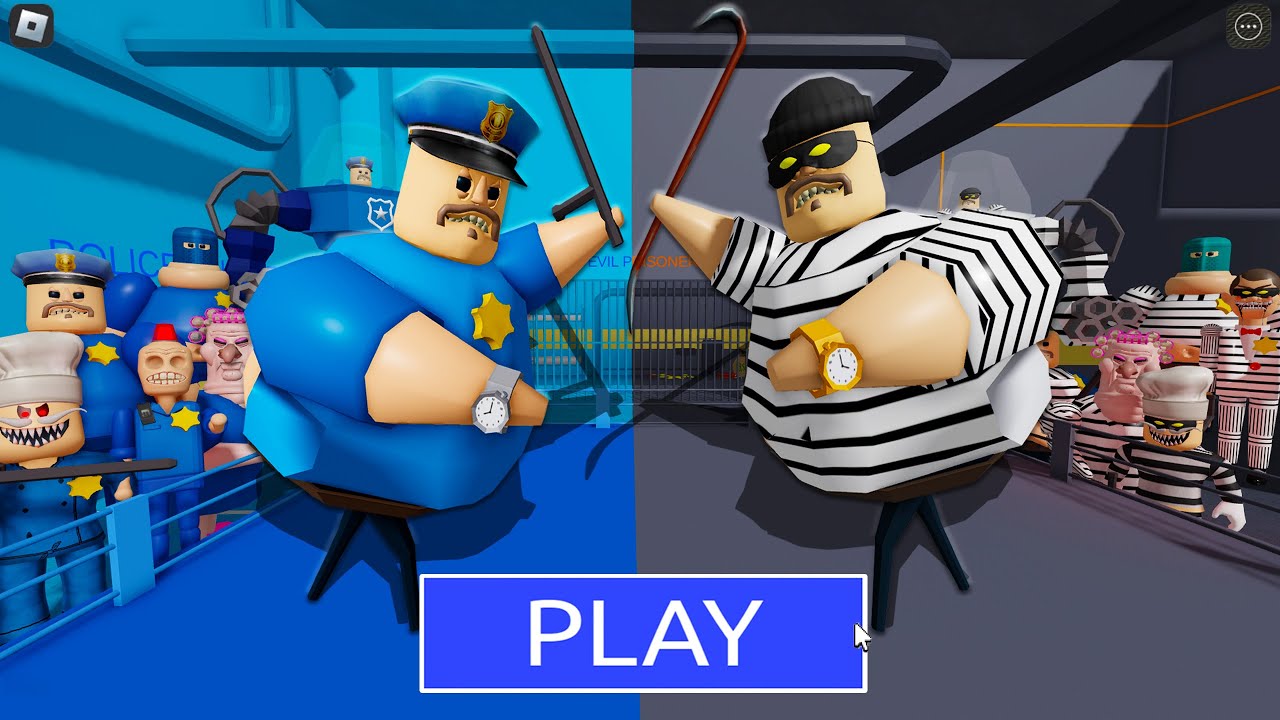 BARRY ROBBERS TEAM VS BARRY COPS TEAM in BARRY'S PRISON RUN! New Scary ...