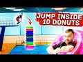 GOT STUCK inside 10 DONUTS? | Aiming for tubing WR in swimming pool