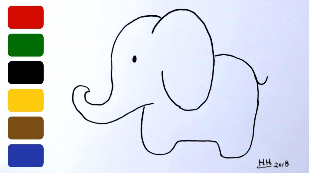 Elephant Drawing & Sketches for Kids - Kids Art & Craft