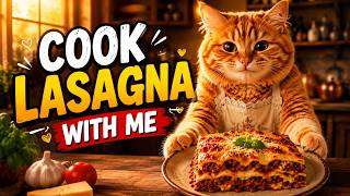 COOK LASAGNA WITH ME 🍝🐱 | Cozy Homemade Lasagna Cooking@Cocovibes-f2k 
