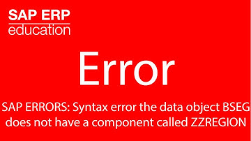 SAP ERRORS : Syntax error The data object "BSEG" does not have a component called ZZREGION