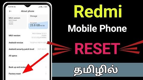 How To Reset Redmi Mobile In Tamil/Mobile Reset Tamil/How To Factory Reset Redmi Phone