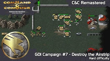 Command & Conquer Remastered - GDI mission #7 - Destroy the Airstrip (Hard Difficulty)