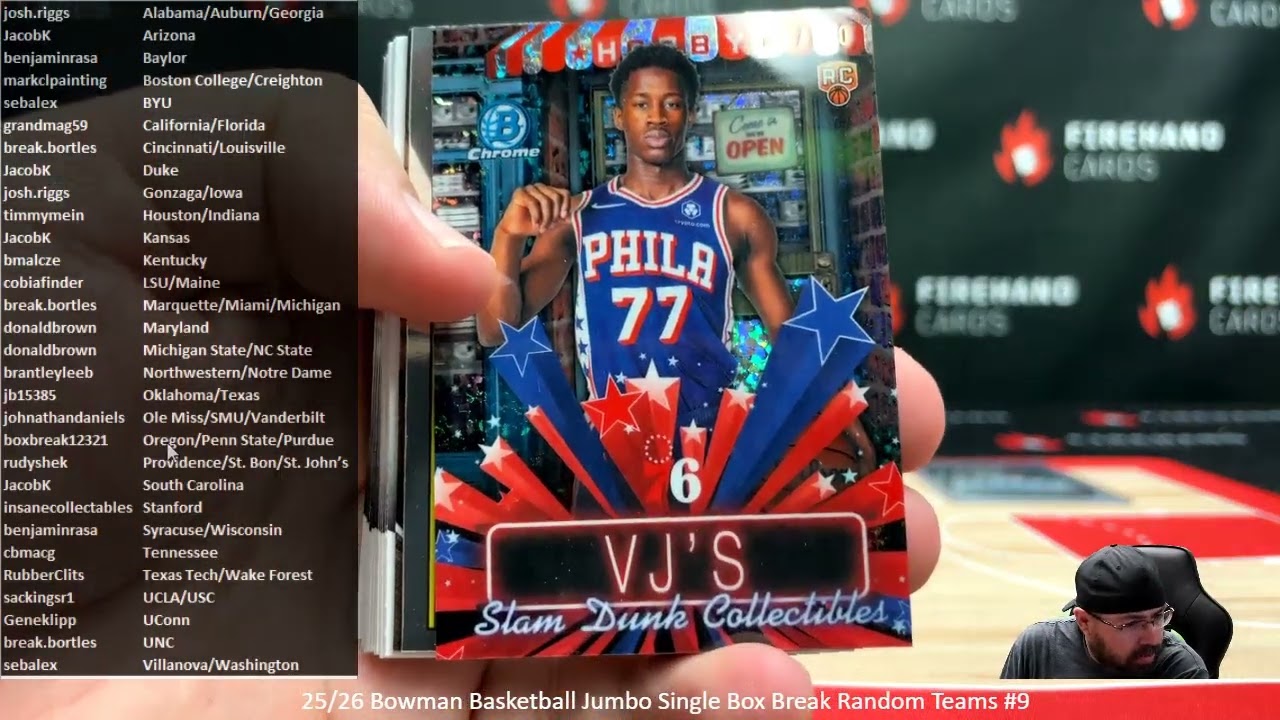 4/27/2026 25/26 Bowman Basketball Jumbo Single Box Break Random Teams #9