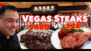$27 vs $400 Vegas Steak Dinner | Vegas Steakhouses - Peter Luger's, Golden Steer & Ellis Island