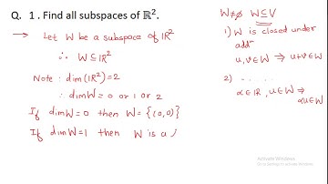 Subspaces of R, R2 and R3 | Revision | Lecture 11