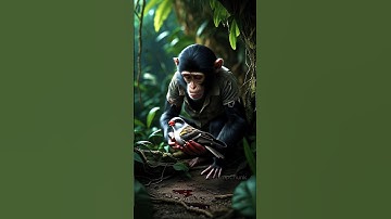 Monkey Rescue Saving a Sparrow and a Dog #viralvideo #ai #emotional #monkey