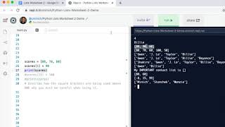 Lists Worksheet 2 (Python)